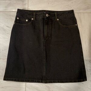 A.P.C. Black Denim Mid-Rise Skirt